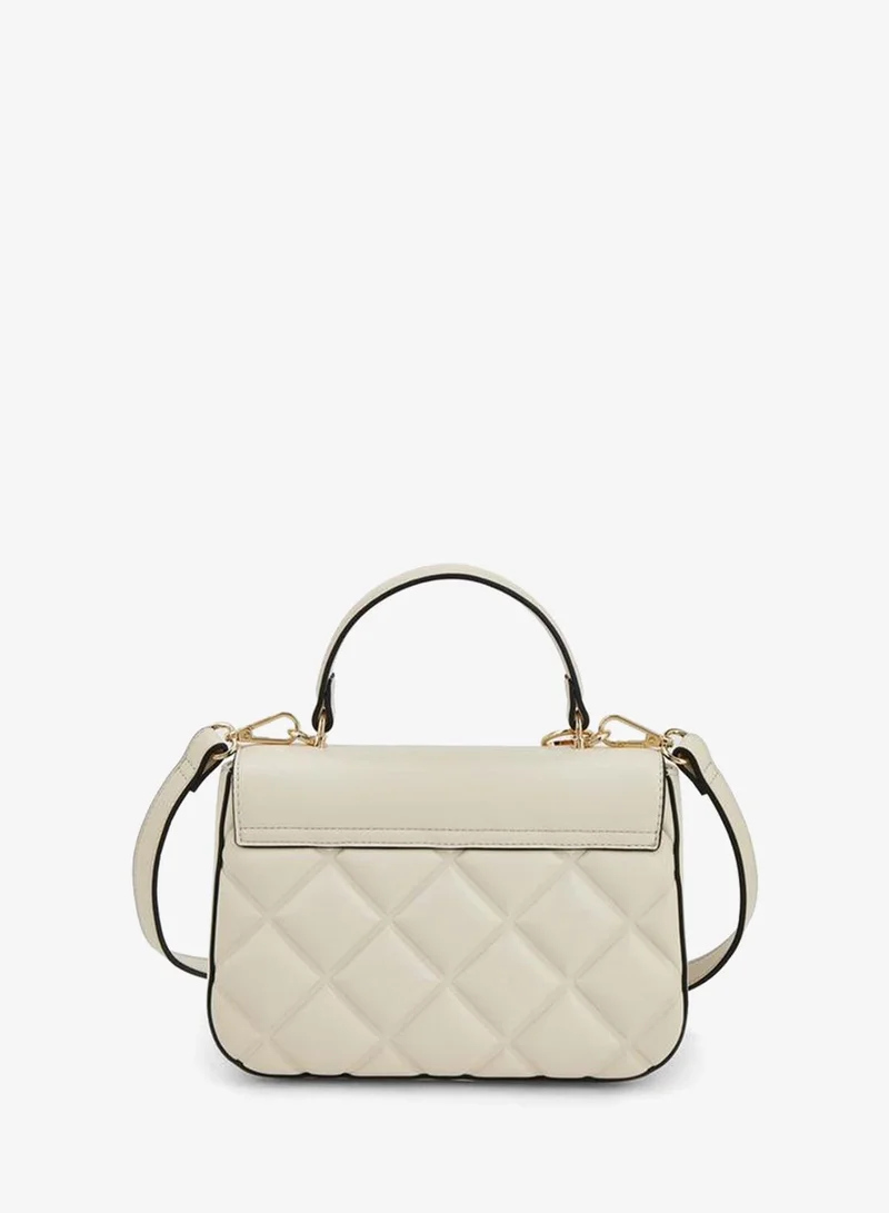Celeste IVORY Quilted Satchel Bag With Adjustable Strap for Women | Best Price UAE