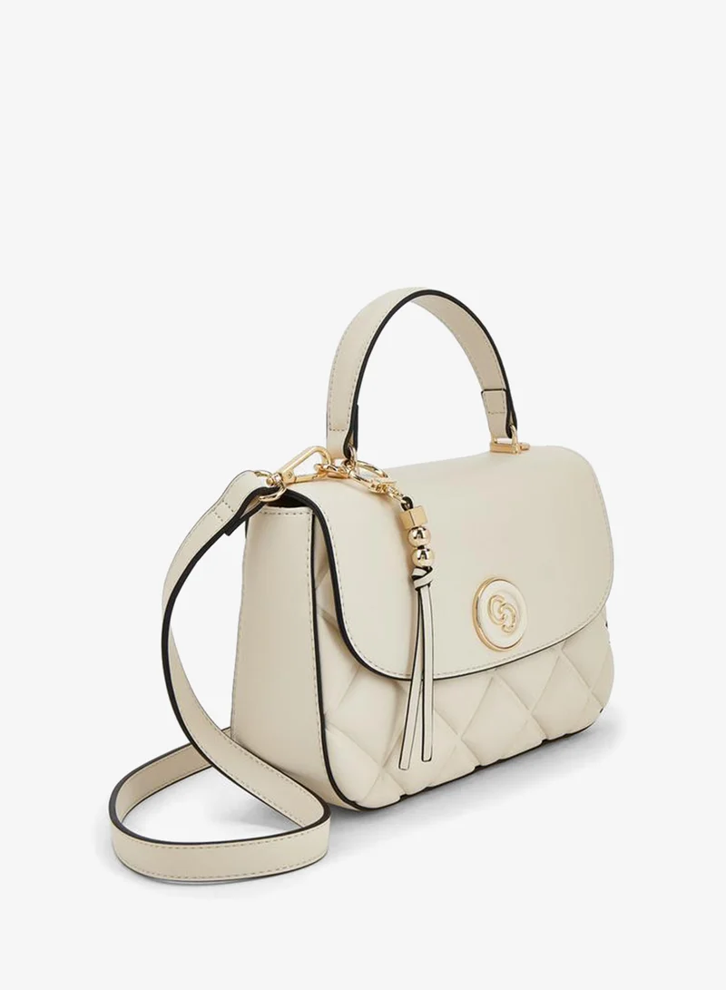 Celeste IVORY Quilted Satchel Bag With Adjustable Strap for Women | Best Price UAE