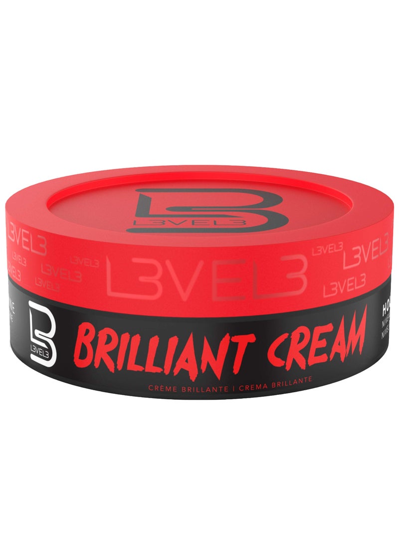 L3 L3 Level 3 Brilliant Cream - Improves Hair Texture and Shine - Delivers a Natural Hair Style Look Hydrates your Hair - Level Three Hair Cream 