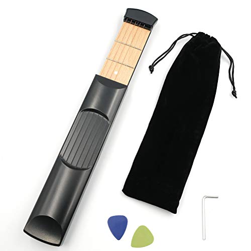 GOSONO Pocket Acoustic Guitar Practice Tool 6 String Fingerboard 6 Fret Chord Trainer Portable Gadget - Image 1