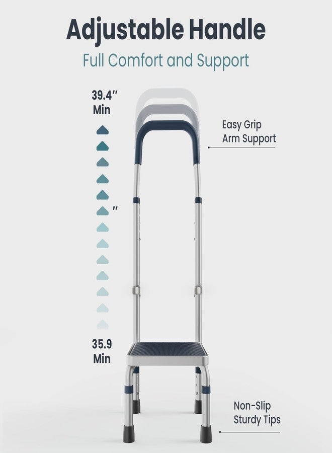 Pelegon Adjustable Step Stool with Handle for Elderly (300LB Capacity) - Bedside Safety Step for High Beds, Height Adjustable Platform & Handle, Non-Slip Stable Frame, Easy Assembly - Image 2