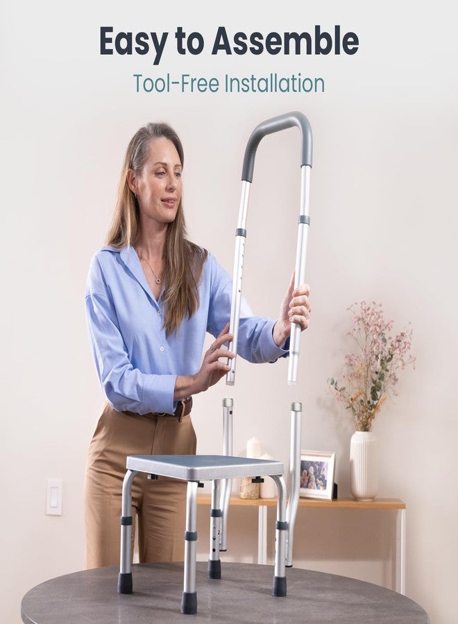 Pelegon Adjustable Step Stool with Handle for Elderly (300LB Capacity) - Bedside Safety Step for High Beds, Height Adjustable Platform & Handle, Non-Slip Stable Frame, Easy Assembly - Image 5