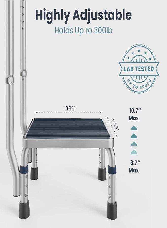 Pelegon Adjustable Step Stool with Handle for Elderly (300LB Capacity) - Bedside Safety Step for High Beds, Height Adjustable Platform & Handle, Non-Slip Stable Frame, Easy Assembly - Image 3