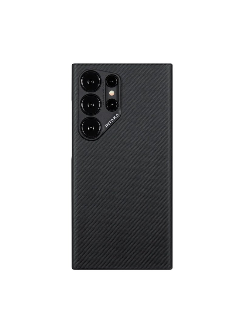 PITAKA - PITAKA Case for Samsung Galaxy S24 Ultra 6.8 Inch Compatible with Magsafe, Slim & Light Samsung Galaxy S24 Ultra Case, 600D Aramid Fiber Made MagEZ Case 4 - Black - Image 1