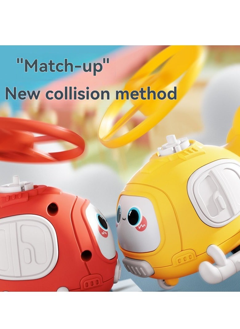 null - Children's rotating inertia toy aircraft: bamboo dragonfly, frisbee, airplane, helicopter, collision gift toy car, suitable for boys and girls in one package - Image 1