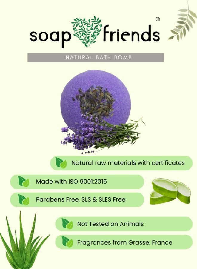 Soap&Friends SPA Bath Bomb Lavender | 110g – Relaxing Lavender-Scented Bath Bomb with Coconut Oil - Image 2