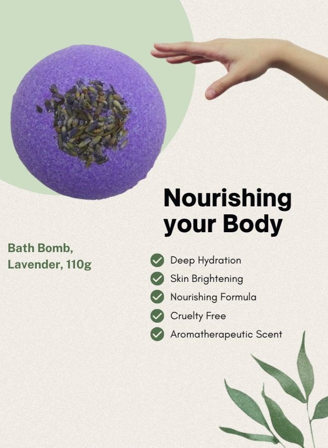 Soap&Friends SPA Bath Bomb Lavender | 110g – Relaxing Lavender-Scented Bath Bomb with Coconut Oil - Image 3