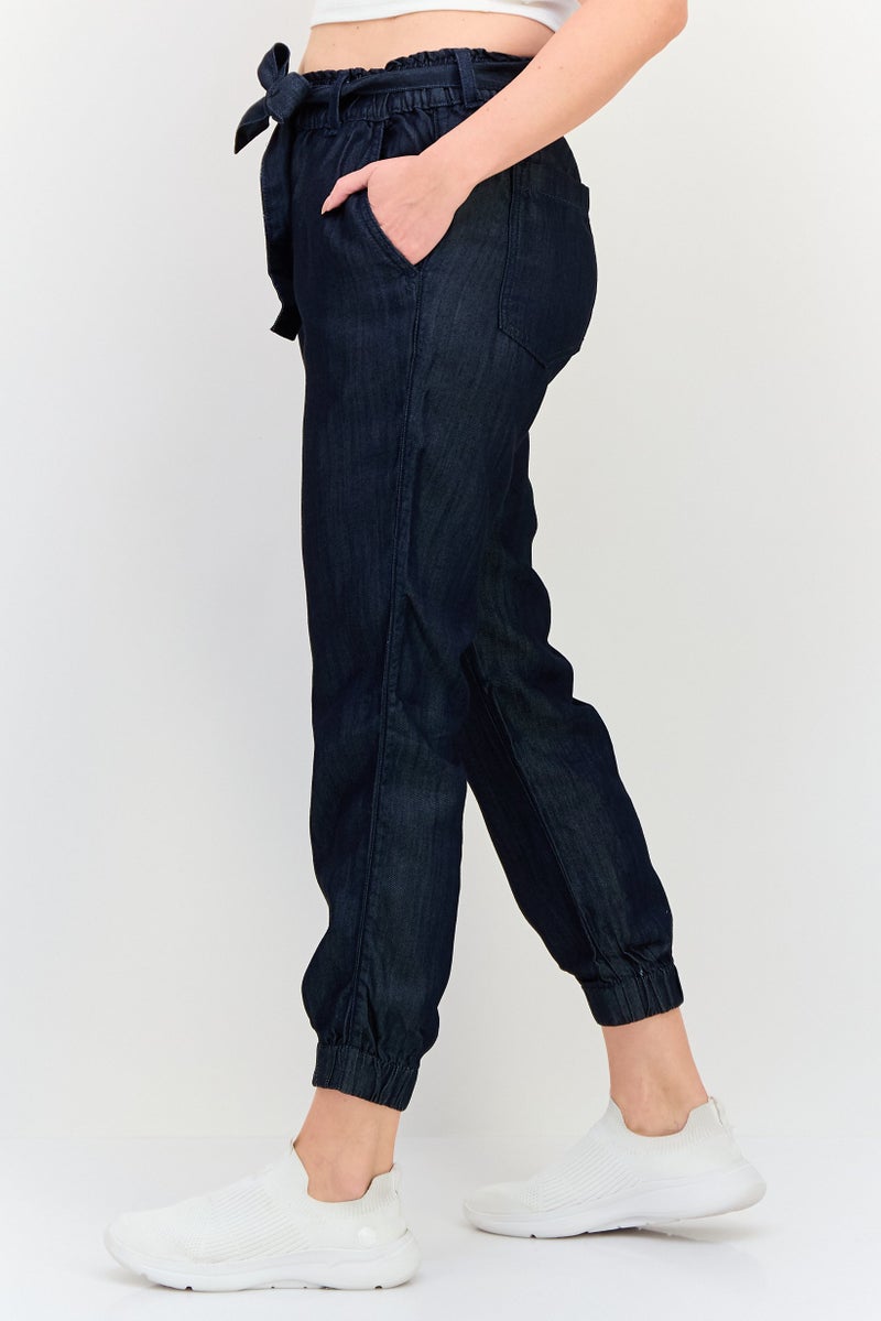 Levi's Women Regular Fit Solid Denim Jogger Pants, Navy - Image 2