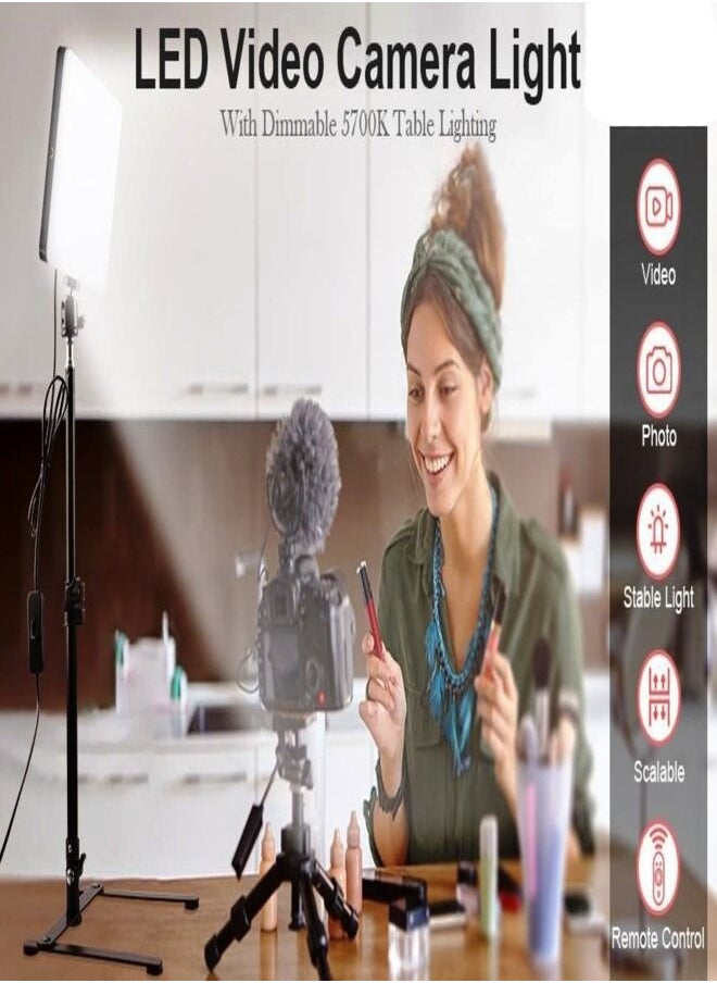 Generic - LED Camera Light Portable Photography Light Dimmable Studio Lights for Photo Shooting | Vlog Making | Reels Making | Filming | Online Video Food Recording With Tripod Stand 11 Inch LED Studio Light - Image 1