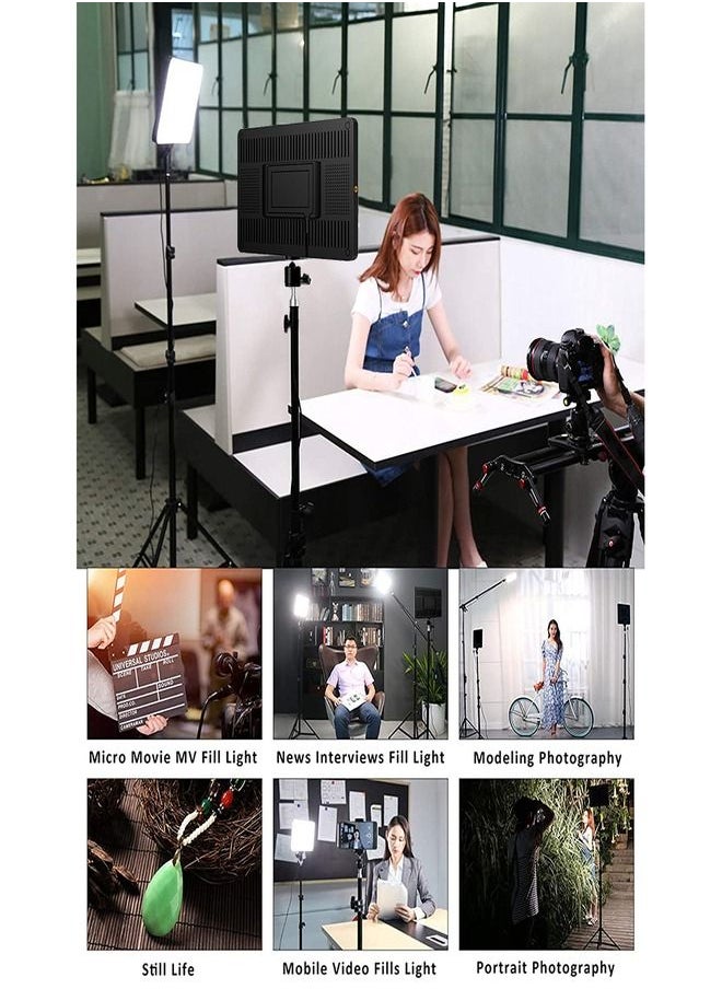Generic - LED Camera Light Portable Photography Light Dimmable Studio Lights for Photo Shooting | Vlog Making | Reels Making | Filming | Online Video Food Recording With Tripod Stand 11 Inch LED Studio Light - Image 1