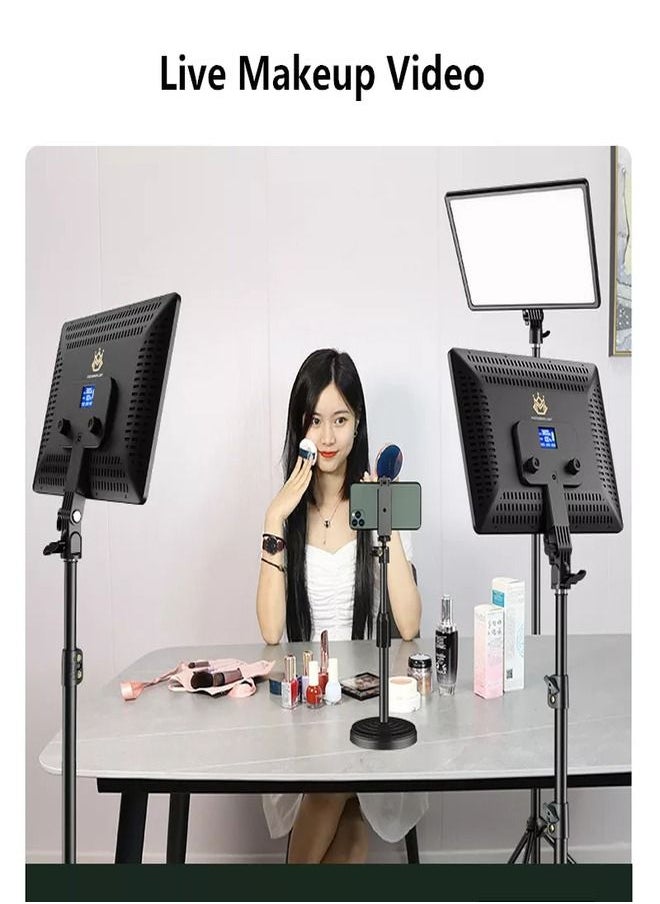 Generic - LED Camera Light Portable Photography Light Dimmable Studio Lights for Photo Shooting | Vlog Making | Reels Making | Filming | Online Video Food Recording With Tripod Stand 11 Inch LED Studio Light - Image 1