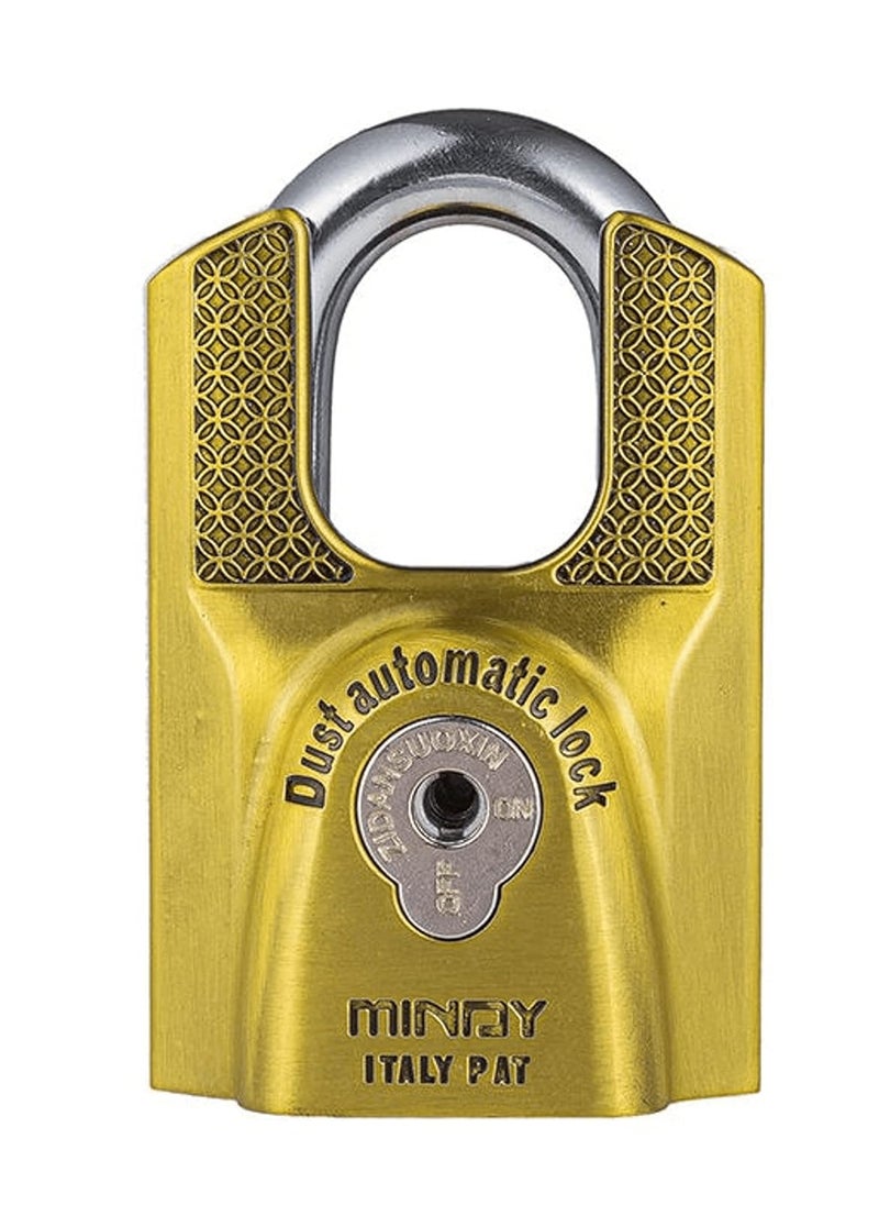 ZIGLY ZIGLY Mindy Lock with Keys Indoor and Outdoor Zinc Alloy Big Padlock 4 Key Golden  - Image 1