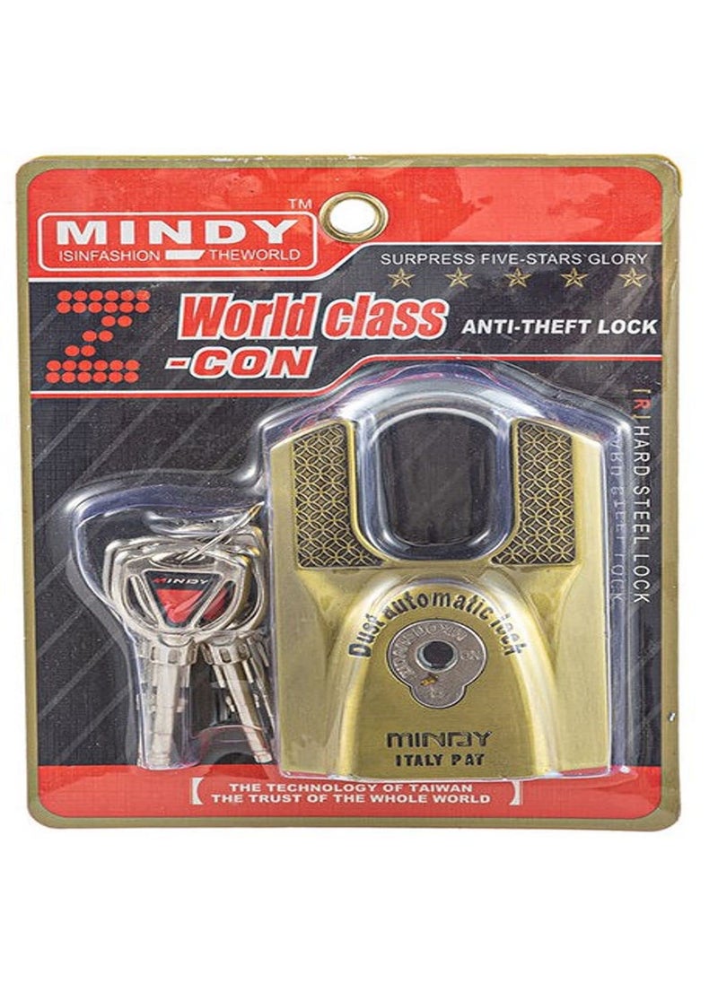 ZIGLY ZIGLY Mindy Lock with Keys Indoor and Outdoor Zinc Alloy Big Padlock 4 Key Golden  - Image 5