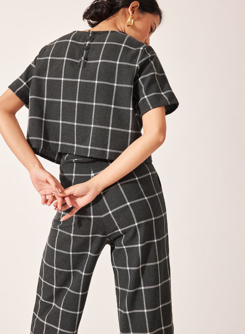 ذا ليبل لايف بلوزة قصيرة منقوشة بأزرار - Image 4