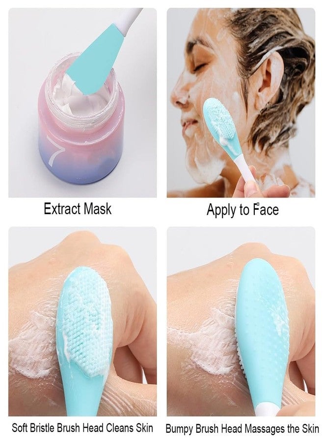 Rexez Pack of 3 Silicone Face Mask Brush, Suitable for Sleeping Mask, Mud Mask, Skin Care Aesthetic (Multi-Colour) - Image 3