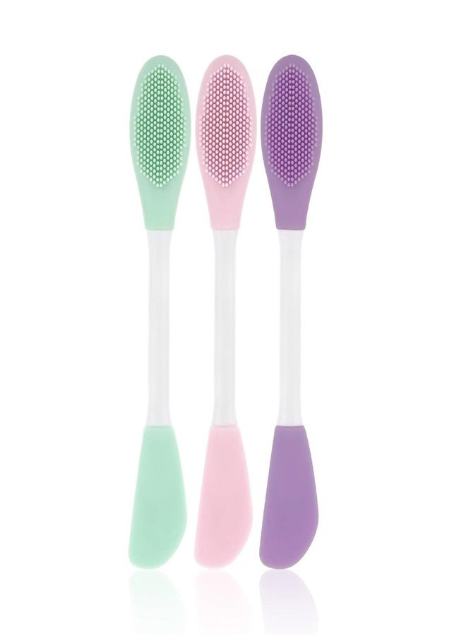 Rexez Pack of 3 Silicone Face Mask Brush, Suitable for Sleeping Mask, Mud Mask, Skin Care Aesthetic (Multi-Colour) - Image 1