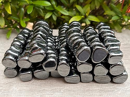 GAF TREASURES Magnetic Hematite Tumbled Stones Polished Natural Magnetic Hematite Gemstone 075 1 Black Stones 1 Pound - Image 3