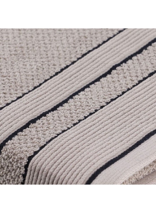 Tendance Bi-Color Premium Cotton Soft Bath Towel Twine and Black 90 x 150 cm AA7015161 - Image 3