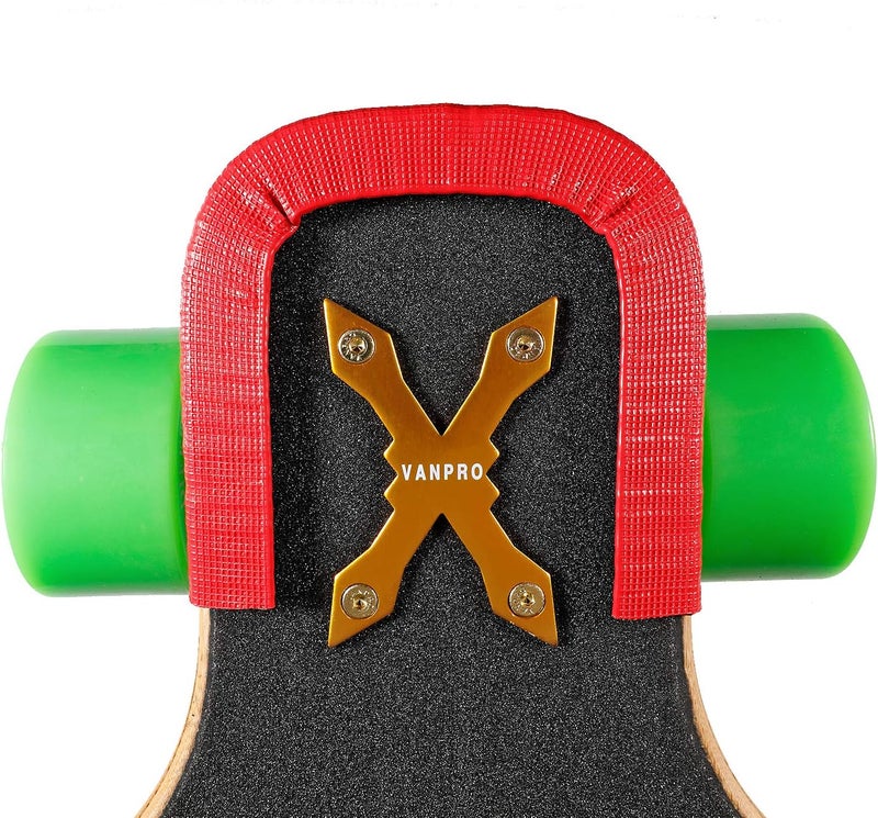 Vanpro Skateboard Deck Guards Protector, Excellent Edge Protection, Longboard, Boosted Board Nose Guard and Tail Guard, Durable Shock Absorbing Rubber Cover, Rubber Strip (Pack of 2) (red, 11.8) - Image 1