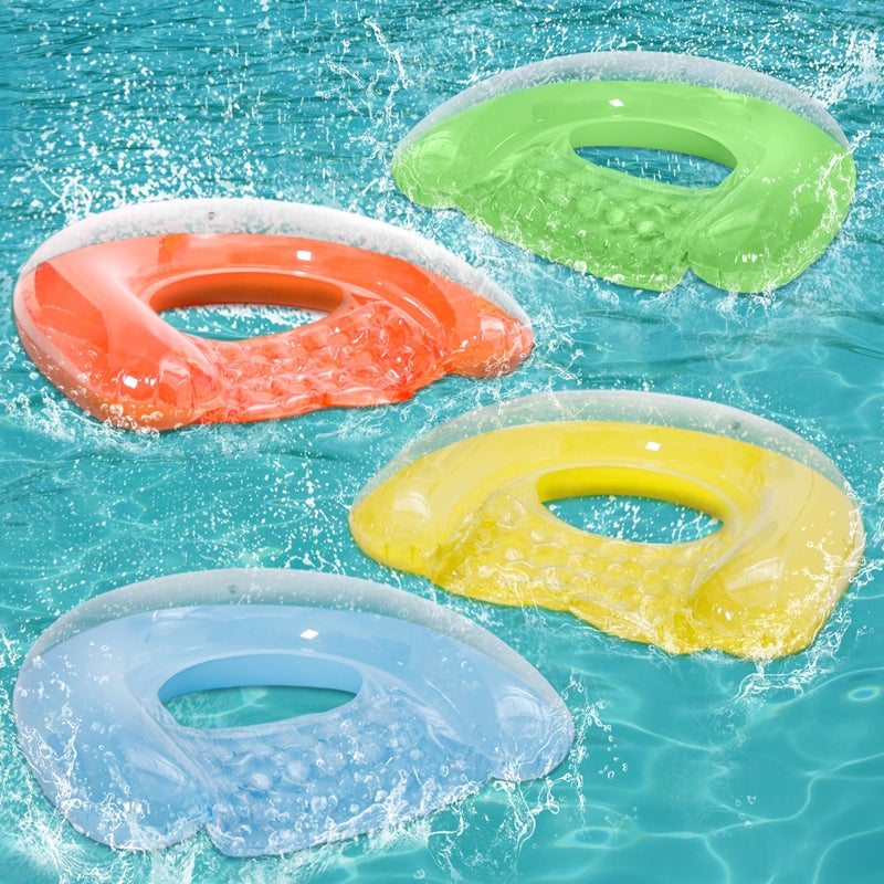 PuppyuWill 4 Pack Pool Floats Adult, PuppyuWill Minimalist Design Pool Chair Float, 52" X 38" Dopamine Colors, Drifter, Chair, Hammock 3-in-1 Inflatable Pool Toys for Pool Party, Lake, River, Sea, Outdoor - Image 1