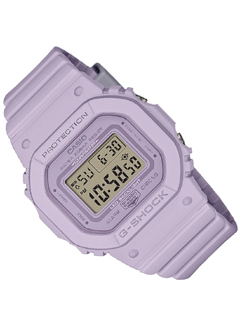 كاسيو ساعة كاسيو للنساء جي شوك، تصميم رقمي أنحف وصغير الحجم، مينا شفاف، سوار من الراتنج GMD-S5600BA-6DR - Image 3