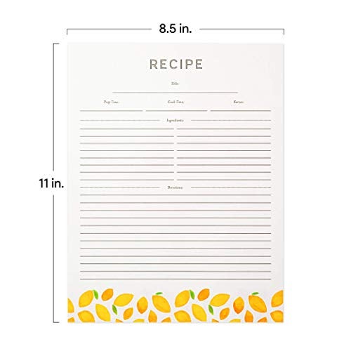 Jot  Mark Jot & Mark Recipe Card Paper Full Page 8.5x11 with Crystal Clear Page Protectors for 3 Ring Binder, 30 Count (Lemon Twist) - Recipe Cards - Image 2