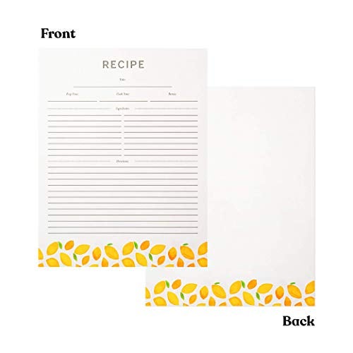 Jot  Mark Jot & Mark Recipe Card Paper Full Page 8.5x11 with Crystal Clear Page Protectors for 3 Ring Binder, 30 Count (Lemon Twist) - Recipe Cards - Image 4