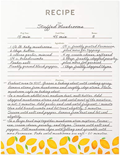 Jot  Mark Jot & Mark Recipe Card Paper Full Page 8.5x11 with Crystal Clear Page Protectors for 3 Ring Binder, 30 Count (Lemon Twist) - Recipe Cards - Image 5