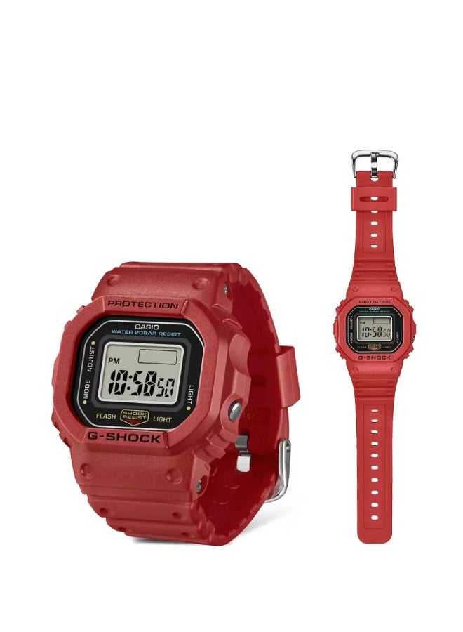 CASIO ساعة جي شوك DWN-5600-4 الرقمية للرجال بحزام من الراتنج الأحمر - Image 3