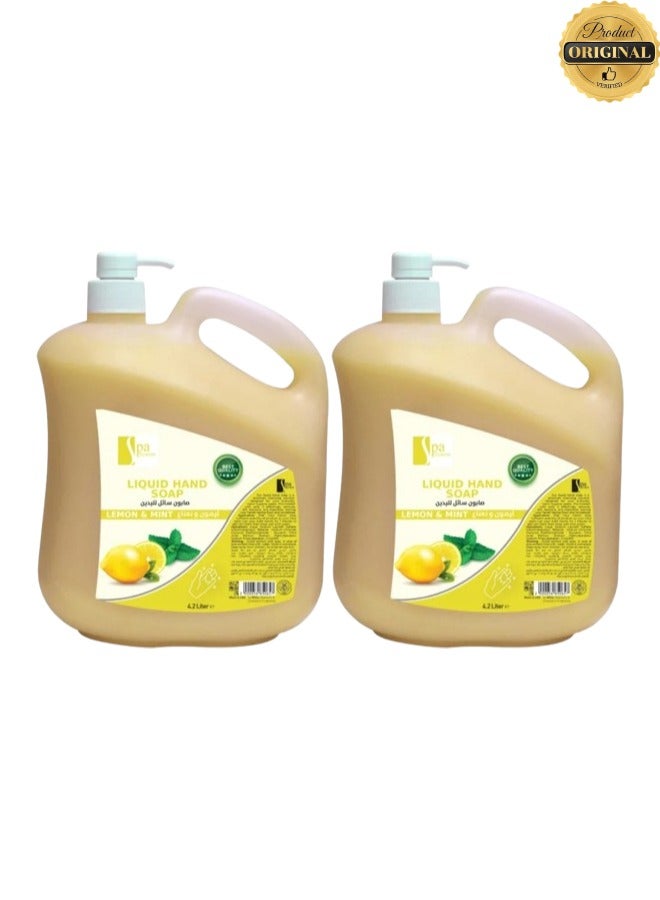سبا سيستم 2 قطع صابون سائل لليدين برائحة الليمون 4.2 لتر - Image 1