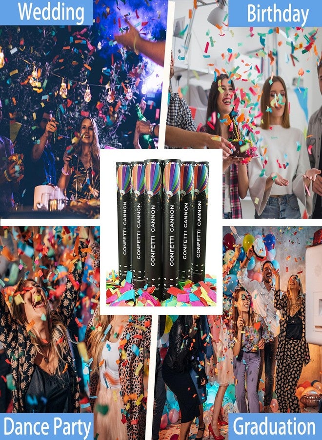 OceanWings Biodegradable Confetti Cannon Easy Clean - 6 Pack Party Poppers Confetti Shooters for Birthday Graduation Wedding New Year’s Eve Celebration Office Prank, Large Confetti Cannon - Image 5