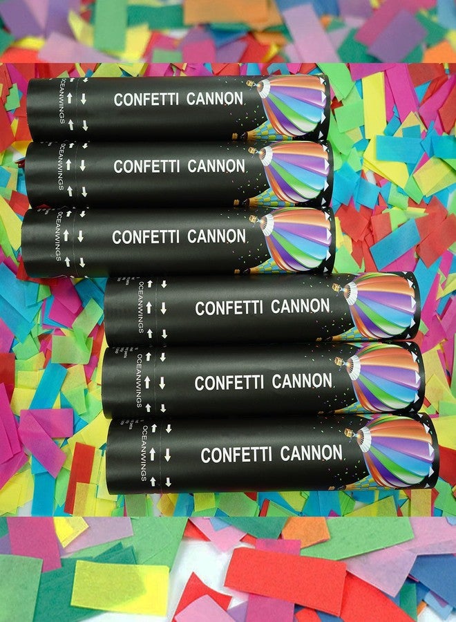 OceanWings Biodegradable Confetti Cannon Easy Clean - 6 Pack Party Poppers Confetti Shooters for Birthday Graduation Wedding New Year’s Eve Celebration Office Prank, Large Confetti Cannon - Image 4