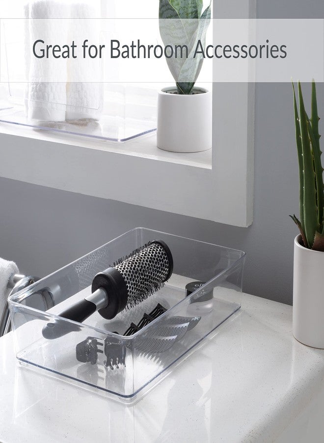 Simplify Large Drawer Organizer, Rectangular, Multi-Purpose, Office, Bathroom, Storage, Desk, Cosmetics & Jewelry, Clear - Image 3