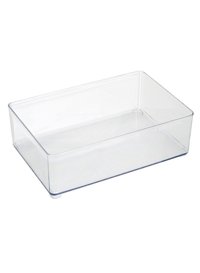 Simplify Large Drawer Organizer, Rectangular, Multi-Purpose, Office, Bathroom, Storage, Desk, Cosmetics & Jewelry, Clear - Image 1