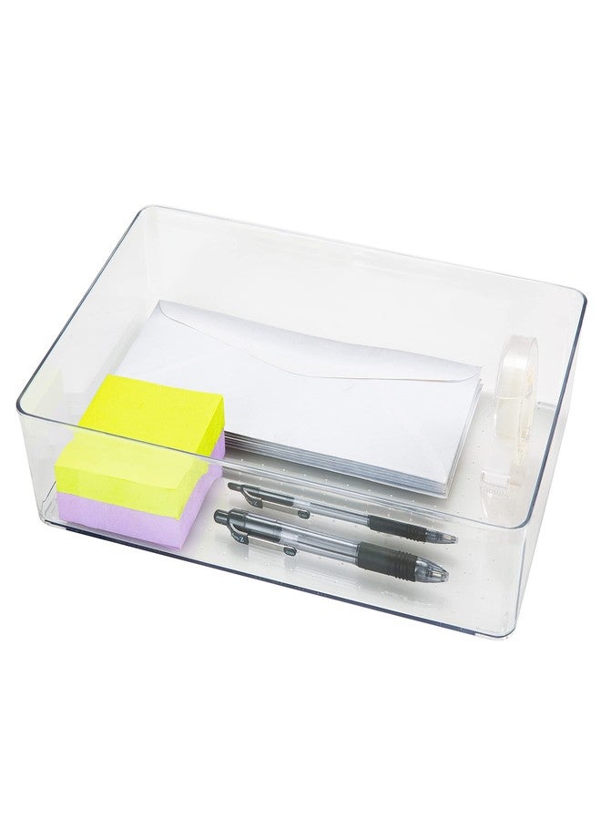 Simplify Large Drawer Organizer, Rectangular, Multi-Purpose, Office, Bathroom, Storage, Desk, Cosmetics & Jewelry, Clear - Image 4