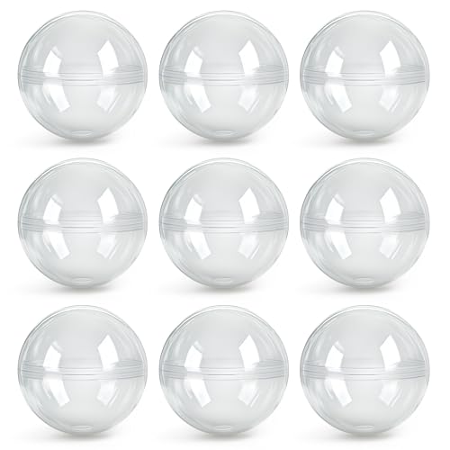 Entervending Vending Machine Capsules - 3" Empty Plastic Capsules - 14 Pcs Toy Capsule - Translucent Round Large Easter Eggs - Bath Bombs Molds - Party Favors Pinata Stuffers DIY Craft Supplies - Image 1