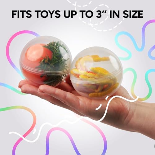 Entervending Vending Machine Capsules - 3" Empty Plastic Capsules - 14 Pcs Toy Capsule - Translucent Round Large Easter Eggs - Bath Bombs Molds - Party Favors Pinata Stuffers DIY Craft Supplies - Image 5