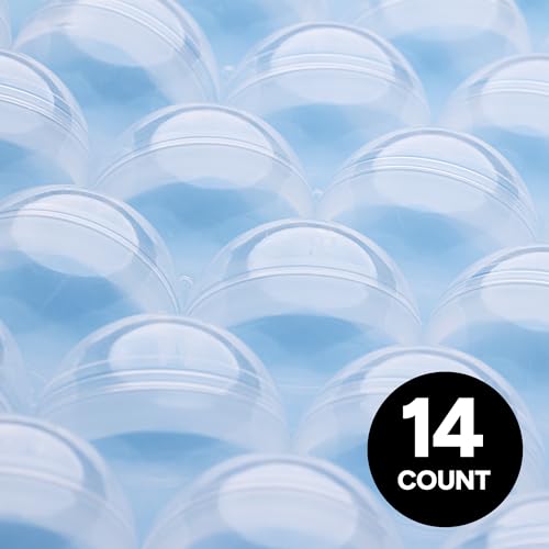 Entervending Vending Machine Capsules - 3" Empty Plastic Capsules - 14 Pcs Toy Capsule - Translucent Round Large Easter Eggs - Bath Bombs Molds - Party Favors Pinata Stuffers DIY Craft Supplies - Image 2