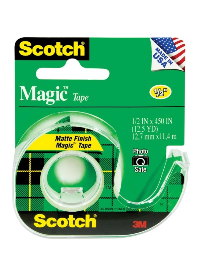 Scotch 104 Magic Tape Matte Finish1/2" X 450"Clear