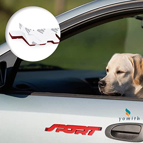 yomith Sport Metal Car Emblem Badge | Matte Red 3D Logo Sticker | Self Adhesive Car Body Decoration (Pack of 2) - Image 5
