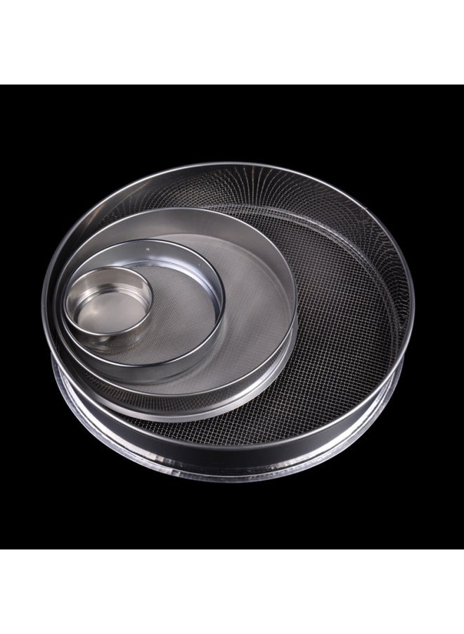 Stainless Steel Standard Sample Sieve Cat Litter Sieve 304 Laboratory Medicine Powder Sieve Household Soybean Milk Filter Rice Flour Sieve-Specifications:Frame Stainless Steel Screen 304-Color:30cm(10-200 Mesh Message) - Image 3