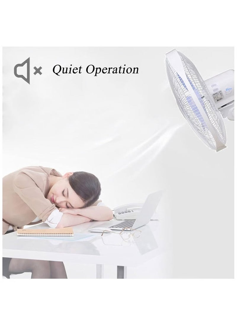 Denx 16 Inch Wall Fan High Performance Fan With 3 Speed ​​Controls, 5 Leaf Blades And 2 Pull Cord Adjustable Tilt Angle And Efficient Cooling - Image 3