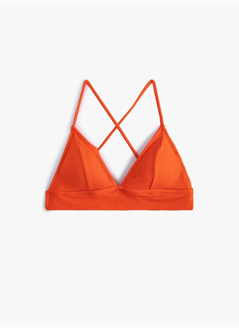KOTON Padded Tissued Triangle Bikini Top