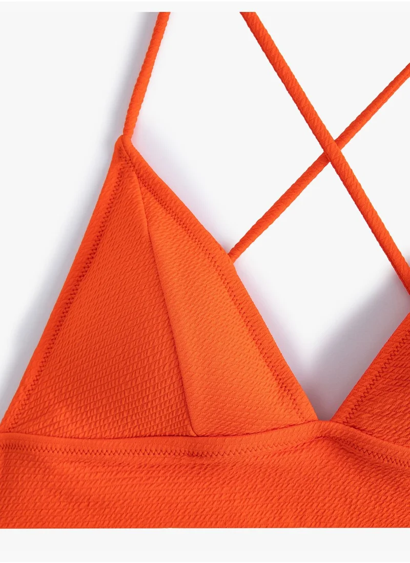 KOTON Padded Tissued Triangle Bikini Top