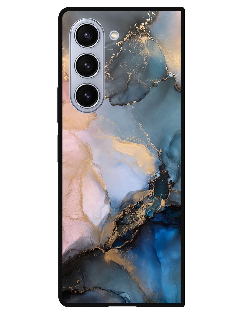 Theodor Protective Case Anti Scratch Shock Proof Bumper Cover For Samsung Galaxy Z Fold 5 Colourful Marble (2) - Image 1