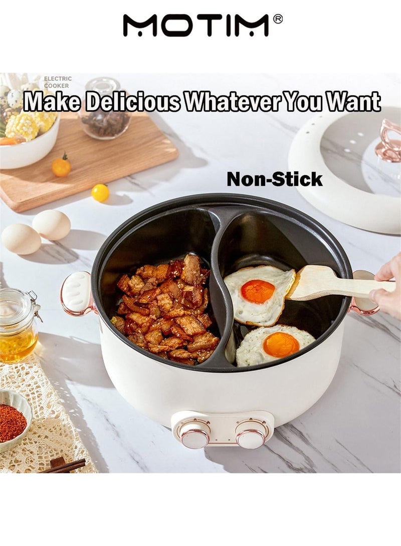 موتيم وعاء هوت بوت كهربائي مع قسم سعة 6 لتر بطعمين غير لاصق سعة كبيرة 6 لتر مناسب من 2 إلى 6 أشخاص - Image 4