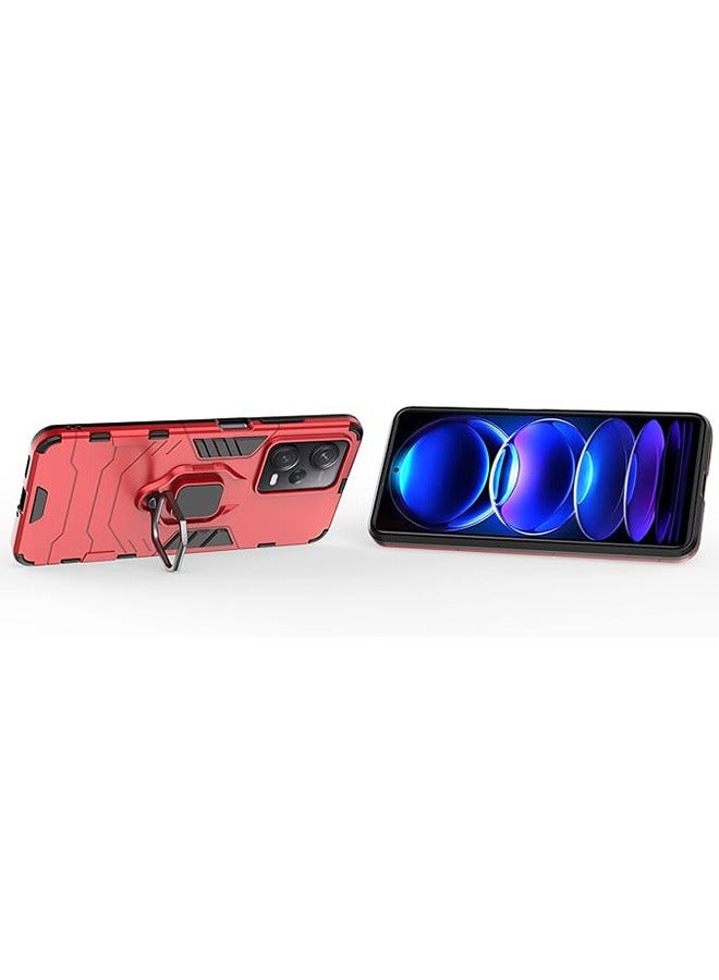 الدخن Redmi Note 12 برو / الدخن بوكو X5 برو 5G الهاتف المحمول القضية ، حماية ضد السقوط ، مختلطة الثقيلة واقية من الصدمات الحرس قوس القضية ، الأحمر - Image 5