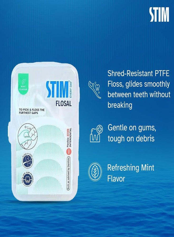 STIM Flosal - Dental Floss Pick & Toothpick | Dual-Action Oral Hygiene Tool | Right-Angle Design for Molars | Plaque & Food Remover | Dentist Recommended | Pack of 3 - Image 4