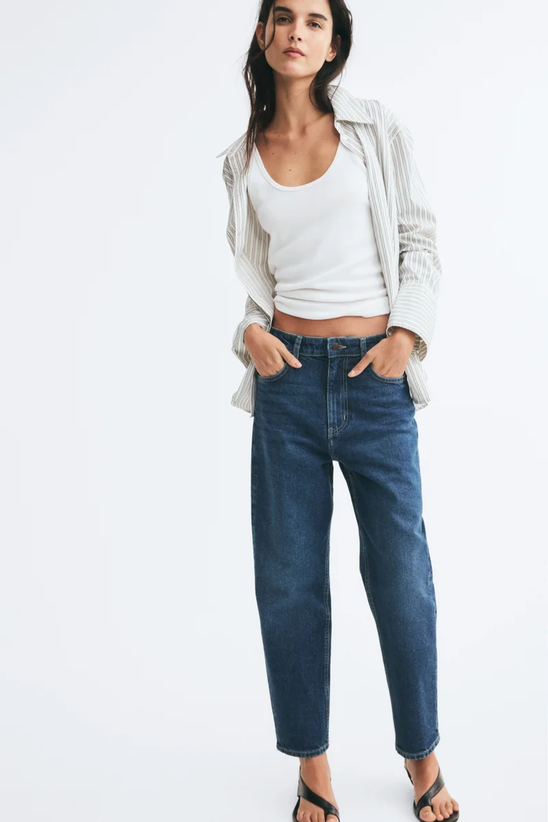 H&M  Slim Mom High Ankle Jeans for Women | Best Price UAE