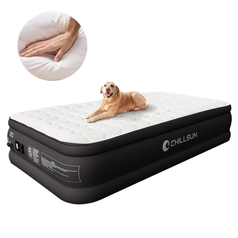 CHILLSUN CHILLSUN Twin Air Mattress with Built in Pump Upgraded 18 Raised Comfort Blow up Mattress Durable Inflatable Mattress Air Bed for Guests  Home Colchon Inflable Airbed 700lbs Max